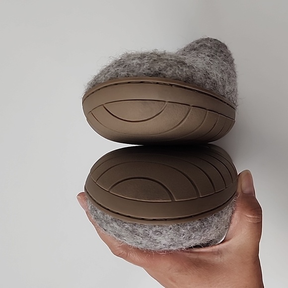 Baabushka Wool Slippers With Rubber Sole Gray - Picture 6 of 16